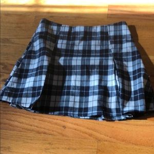 Pleated plaid school girl skirt